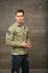 Stretch poplin shirt, light olive