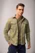 Stretch poplin shirt, light olive